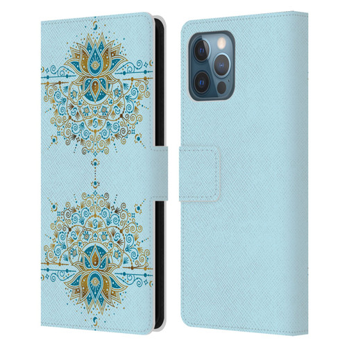 Cat Coquillette Patterns 6 Lotus Bloom Mandala 2 Leather Book Wallet Case Cover For Apple iPhone 12 Pro Max