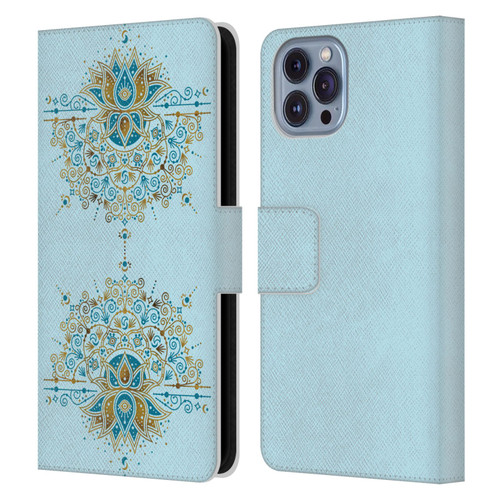 Cat Coquillette Patterns 6 Lotus Bloom Mandala 2 Leather Book Wallet Case Cover For Apple iPhone 14