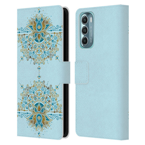 Cat Coquillette Patterns 6 Lotus Bloom Mandala 2 Leather Book Wallet Case Cover For Motorola Moto G Stylus 5G (2022)