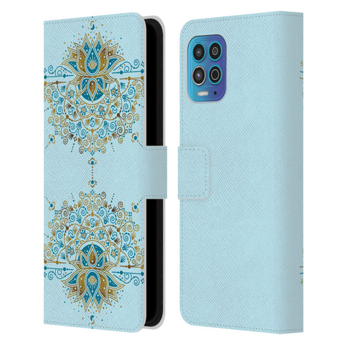 Cat Coquillette Patterns 6 Lotus Bloom Mandala 2 Leather Book Wallet Case Cover For Motorola Moto G100