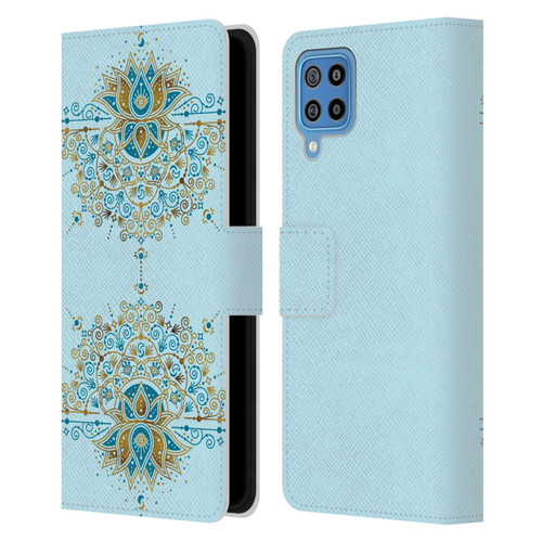 Cat Coquillette Patterns 6 Lotus Bloom Mandala 2 Leather Book Wallet Case Cover For Samsung Galaxy F22 (2021)