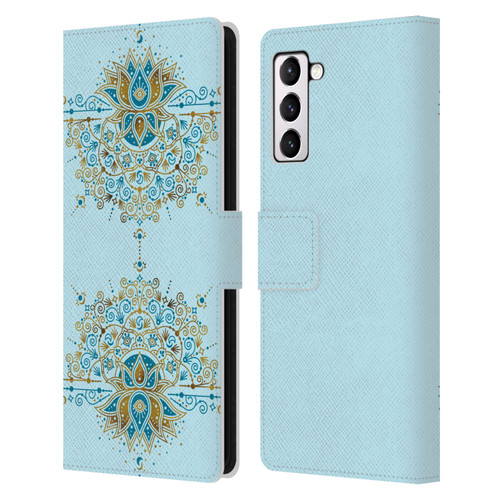 Cat Coquillette Patterns 6 Lotus Bloom Mandala 2 Leather Book Wallet Case Cover For Samsung Galaxy S21+ 5G