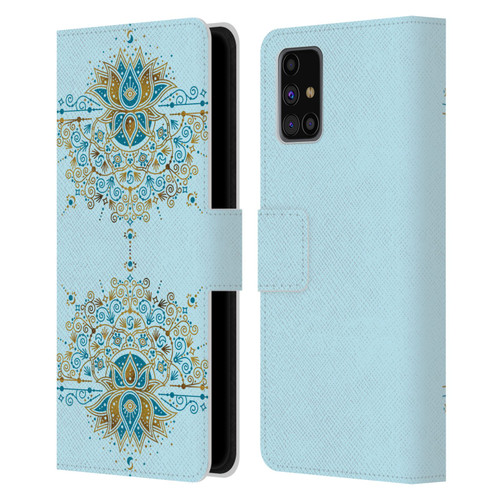 Cat Coquillette Patterns 6 Lotus Bloom Mandala 2 Leather Book Wallet Case Cover For Samsung Galaxy M31s (2020)