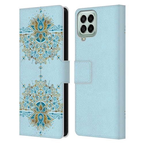 Cat Coquillette Patterns 6 Lotus Bloom Mandala 2 Leather Book Wallet Case Cover For Samsung Galaxy M33 (2022)