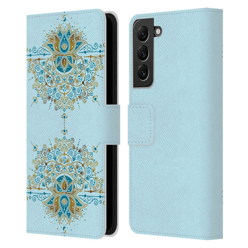 Cat Coquillette Patterns 6 Lotus Bloom Mandala 2 Leather Book Wallet Case Cover For Samsung Galaxy S22+ 5G