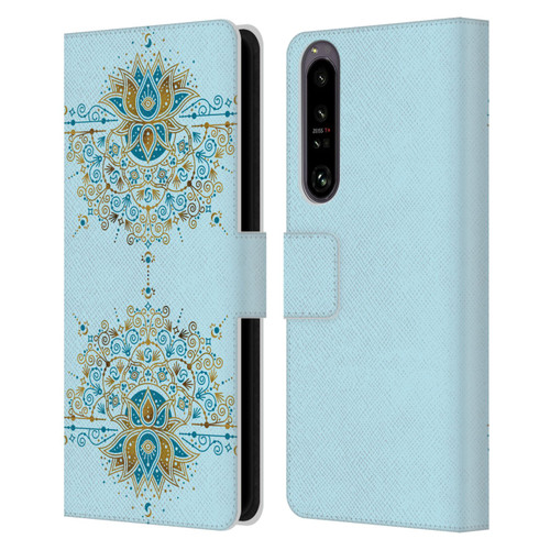 Cat Coquillette Patterns 6 Lotus Bloom Mandala 2 Leather Book Wallet Case Cover For Sony Xperia 1 IV
