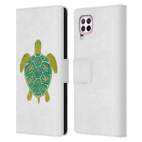 Cat Coquillette Sea Turtle Green Leather Book Wallet Case Cover For Huawei Nova 6 SE / P40 Lite