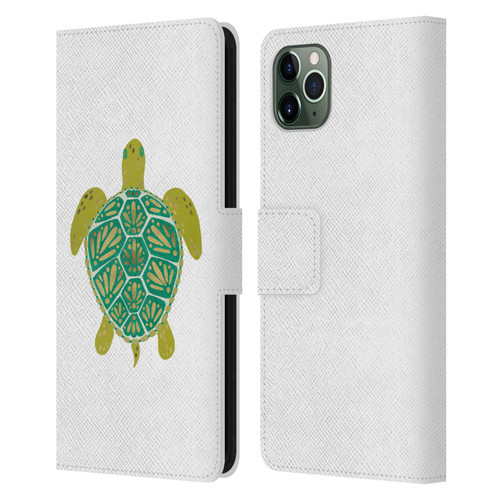 Cat Coquillette Sea Turtle Green Leather Book Wallet Case Cover For Apple iPhone 11 Pro Max