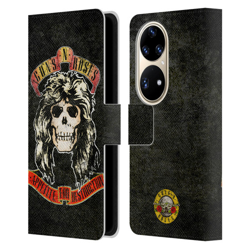 Guns N' Roses Vintage Adler Leather Book Wallet Case Cover For Huawei P50 Pro
