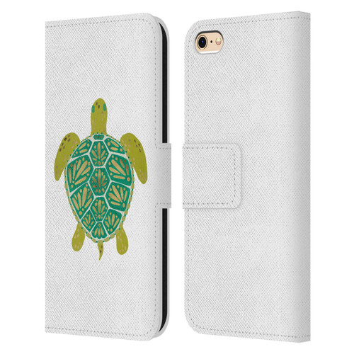 Cat Coquillette Sea Turtle Green Leather Book Wallet Case Cover For Apple iPhone 6 / iPhone 6s