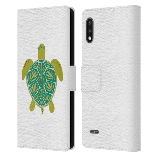 Cat Coquillette Sea Turtle Green Leather Book Wallet Case Cover For LG K22