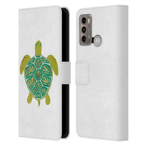 Cat Coquillette Sea Turtle Green Leather Book Wallet Case Cover For Motorola Moto G60 / Moto G40 Fusion