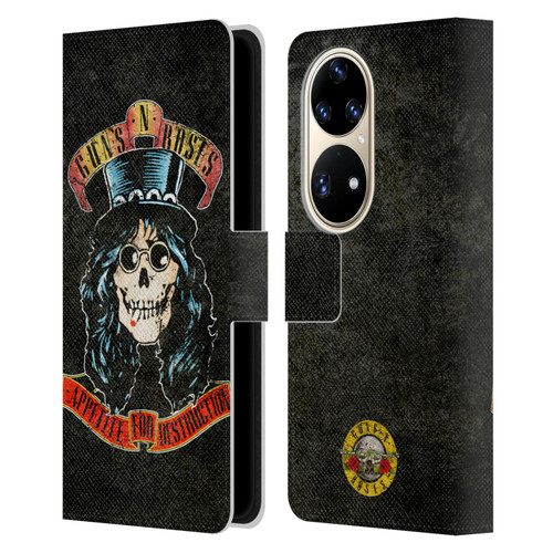 Guns N' Roses Vintage Slash Leather Book Wallet Case Cover For Huawei P50 Pro
