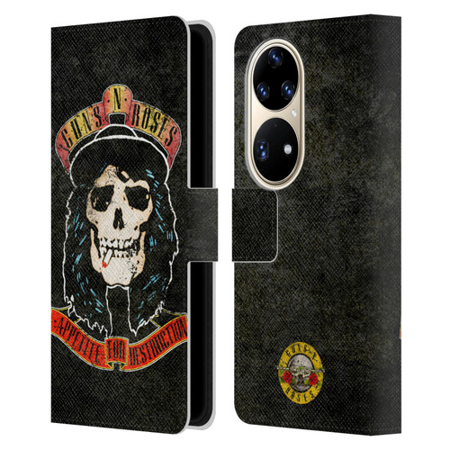 Guns N' Roses Vintage Stradlin Leather Book Wallet Case Cover For Huawei P50 Pro