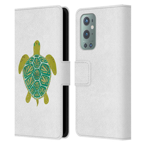 Cat Coquillette Sea Turtle Green Leather Book Wallet Case Cover For OnePlus 9