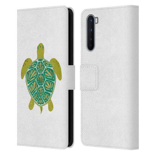 Cat Coquillette Sea Turtle Green Leather Book Wallet Case Cover For OnePlus Nord 5G