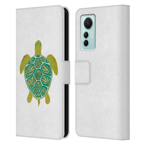 Cat Coquillette Sea Turtle Green Leather Book Wallet Case Cover For Xiaomi 12 Lite