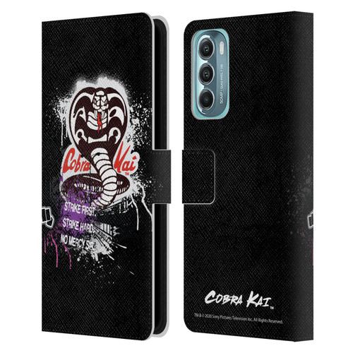 Cobra Kai Composed Art No Mercy Logo Leather Book Wallet Case Cover For Motorola Moto G Stylus 5G (2022)