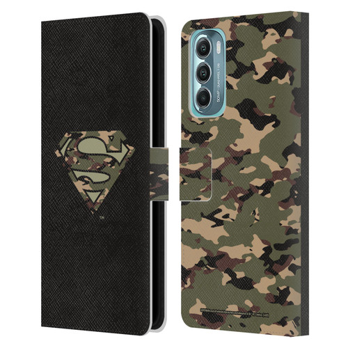 Superman DC Comics Logos Camouflage Leather Book Wallet Case Cover For Motorola Moto G Stylus 5G (2022)