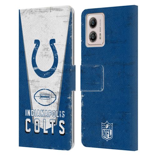 NFL Indianapolis Colts Logo Art Banner Leather Book Wallet Case Cover For Motorola Moto G53 5G