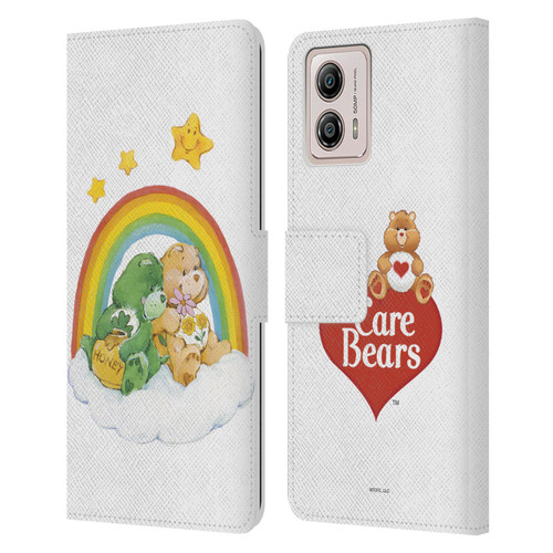 Care Bears Classic Rainbow 2 Leather Book Wallet Case Cover For Motorola Moto G53 5G