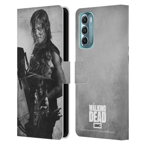 AMC The Walking Dead Double Exposure Daryl Leather Book Wallet Case Cover For Motorola Moto G Stylus 5G (2022)