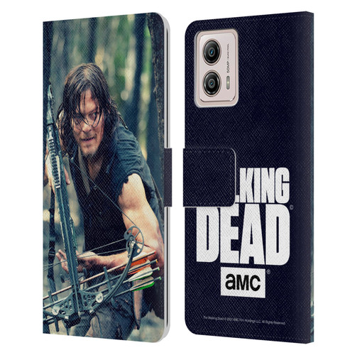 AMC The Walking Dead Daryl Dixon Lurk Leather Book Wallet Case Cover For Motorola Moto G53 5G