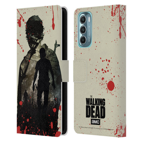 AMC The Walking Dead Silhouettes Rick Leather Book Wallet Case Cover For Motorola Moto G Stylus 5G (2022)