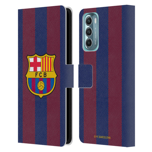 FC Barcelona 2023/24 Crest Kit Home Leather Book Wallet Case Cover For Motorola Moto G Stylus 5G (2022)