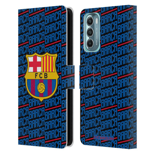 FC Barcelona Crest Patterns Barca Leather Book Wallet Case Cover For Motorola Moto G Stylus 5G (2022)