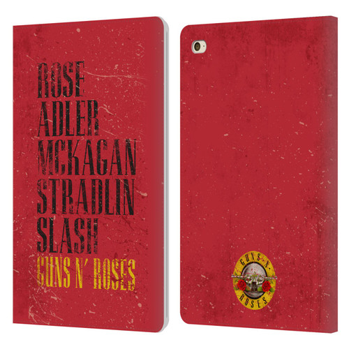 Guns N' Roses Vintage Names Leather Book Wallet Case Cover For Apple iPad mini 4