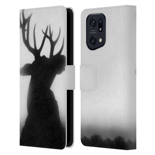 Dorit Fuhg Forest Deer Leather Book Wallet Case Cover For OPPO Find X5 Pro