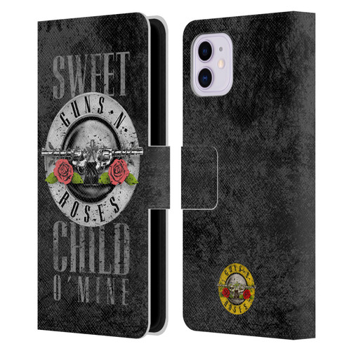 Guns N' Roses Vintage Sweet Child O' Mine Leather Book Wallet Case Cover For Apple iPhone 11