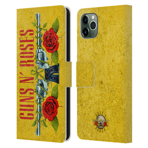 Guns N' Roses Vintage Pistols Leather Book Wallet Case Cover For Apple iPhone 11 Pro Max