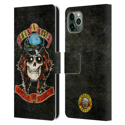 Guns N' Roses Vintage Rose Leather Book Wallet Case Cover For Apple iPhone 11 Pro Max