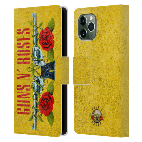 Guns N' Roses Vintage Pistols Leather Book Wallet Case Cover For Apple iPhone 11 Pro