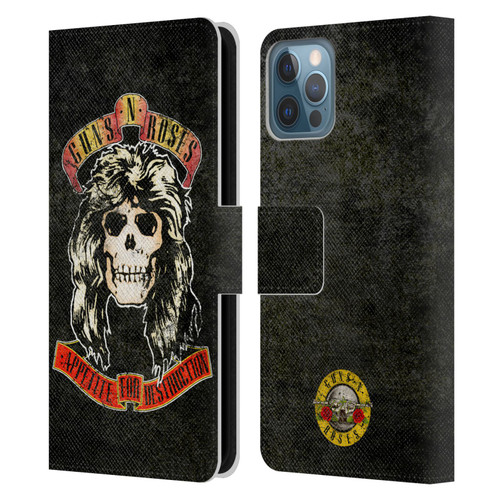 Guns N' Roses Vintage Adler Leather Book Wallet Case Cover For Apple iPhone 12 / iPhone 12 Pro