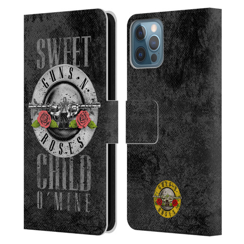 Guns N' Roses Vintage Sweet Child O' Mine Leather Book Wallet Case Cover For Apple iPhone 12 / iPhone 12 Pro