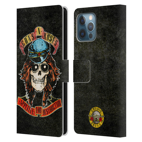 Guns N' Roses Vintage Rose Leather Book Wallet Case Cover For Apple iPhone 12 Pro Max