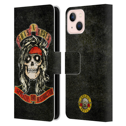 Guns N' Roses Vintage McKagan Leather Book Wallet Case Cover For Apple iPhone 13