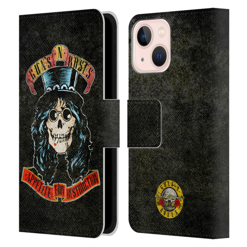 Guns N' Roses Vintage Slash Leather Book Wallet Case Cover For Apple iPhone 13 Mini