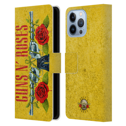 Guns N' Roses Vintage Pistols Leather Book Wallet Case Cover For Apple iPhone 13 Pro Max