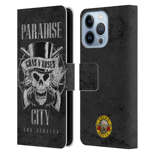 Guns N' Roses Vintage Paradise City Leather Book Wallet Case Cover For Apple iPhone 13 Pro
