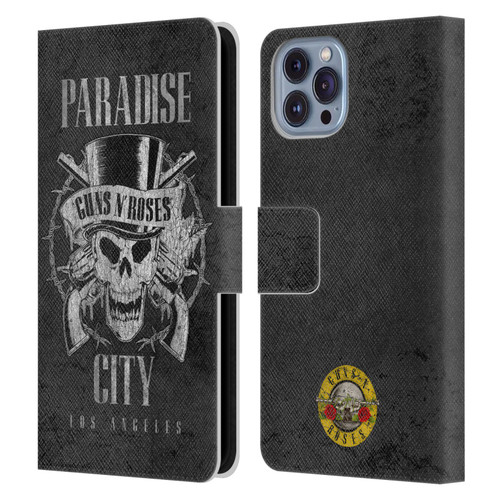 Guns N' Roses Vintage Paradise City Leather Book Wallet Case Cover For Apple iPhone 14