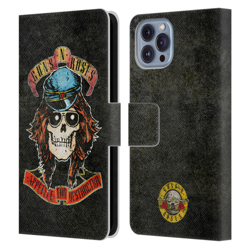 Guns N' Roses Vintage Rose Leather Book Wallet Case Cover For Apple iPhone 14