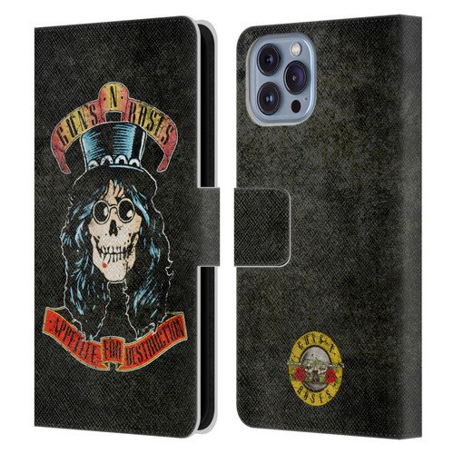 Guns N' Roses Vintage Slash Leather Book Wallet Case Cover For Apple iPhone 14