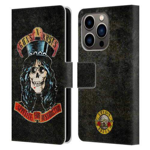 Guns N' Roses Vintage Slash Leather Book Wallet Case Cover For Apple iPhone 14 Pro