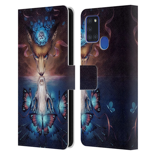 Jonas "JoJoesArt" Jödicke Wildlife 2 Beautiful Death Leather Book Wallet Case Cover For Samsung Galaxy A21s (2020)