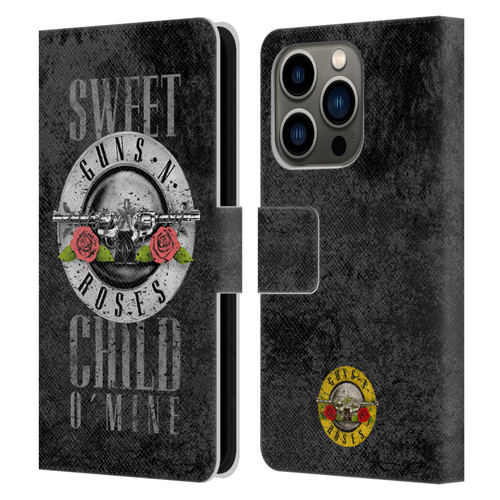 Guns N' Roses Vintage Sweet Child O' Mine Leather Book Wallet Case Cover For Apple iPhone 14 Pro