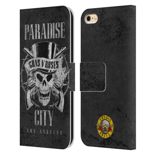 Guns N' Roses Vintage Paradise City Leather Book Wallet Case Cover For Apple iPhone 6 / iPhone 6s